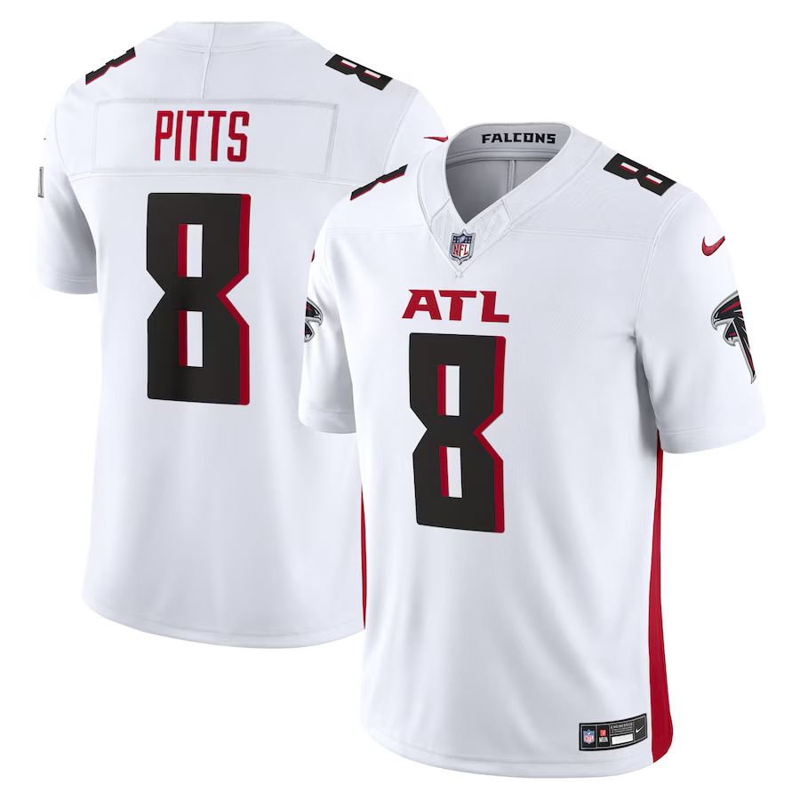 Men Atlanta Falcons 8 Kyle Pitts Nike White Vapor F.U.S.E. Limited NFL Jersey